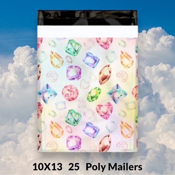 ( Quantity 25 10x13 ) Diamonds and Gems Poly Mailers Bag Shipping Envelope - Picture 2 of 2
